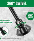 Three Eighths Inch Drive Pinless Universal Impact Extension Socket Set Built From Cr-Mo Steel For Maximum Torque And Flexible Reach In Tight Engine Bays, 360 Degree Rotation, 26 Degree Tilt, Durable Alloy Construction, 360° swivel joint close-up