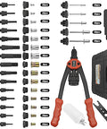 Dual Function Rivet Nut Gun And Blind Rivet Tool Kit with accessories, Pro Grade Aluminum Build for Auto, Home DIY, Shop Projects