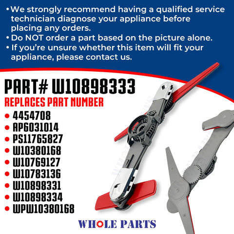 Upgrade Your Dishwasher With A Tough Lower Spray Arm Assembly Replacement W10898333 product detail and part numbers.
