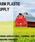 Red barn in a green field with 'Farm Plastic Supply' text. Ultra Clear 6 Mil Plastic Sheeting For Indoor And Outdoor Use 12x25 Durable Drop Cloth Or Patio Cover Weatherproof Vapor Barrier Tear Resistant Clear Plastic Film For Painting And Projects focus keyword.