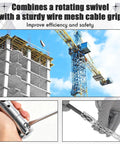 Heavy Duty 1 Ton Cable Puller Swivel Tool With 3 Mesh Grip Socks For Wire Tugging Up To 12 Mm in use with construction crane.