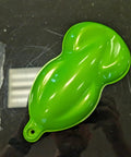 Professional Grade Auto Paint Basecoat One Full Gallon Ready To Spray Right Outta The Can With Integrated Slow Reducer sample in bright green color.
