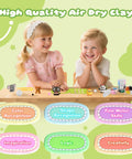 Children playing with Air Dry Clay Kit For Kids With 12 Animal Figures Modeling Clay Set With Sculpting Tools And Tutorials