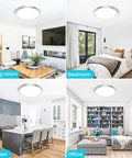 16 Inch Flush Mount LED Ceiling Light Fixture With Adjustable Color Temperature 3000K 4000K 6500K in living room, bedroom, kitchen, office