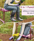 Upgraded Garden Kneeler And Seat With Rugged Steel Frame sturdy kneeler bench with tool pouch EVA foam knee pad in use
