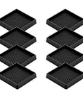 Non Slip 3 By 3 Inch Rubber Caster Cups For Furniture Feet Built For Rock Solid Grip Floor Protectors Durable Caster Pads For Beds And Sofas Black Finish 8 Pack Stable Feet Anti Skid Home Improvement Accessory shown in package