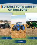 Image showing ATV, UTV, and tractor suitable for 48 Inch Tow Behind Lawn Dethatcher Rake With 20 Spring Steel Tines.