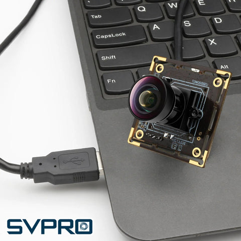 5MP USB Camera Module With 1944P 30Fps, Wide Angle M12 Fisheye Lens, IMX335 Sensor on laptop keyboard