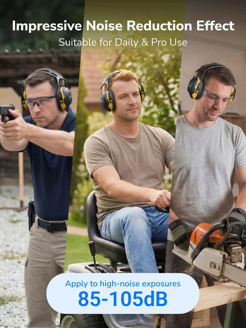All-Day Comfy Noise Reduction Earmuffs For Adults And Kids, NRR28dB Hearing Protection used for shooting, mowing, and sawing