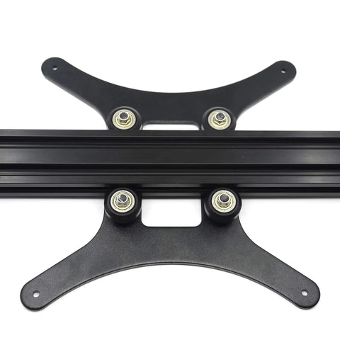 Dope Modular Y Carriage Plate Upgrade Kit For 2040V Aluminum Profile 3D Printer showing pulleys and aluminum plate