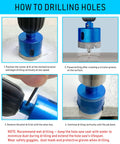 Five Eighths Inch Diamond Hole Saw With Pilot Guide Drill Bit for Porcelain Glass Marble and Ceramic Tile shown in use.