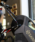 Quick Release Bike Trainer Skewer For Rear Wheel Replacement Easy Adjustable Axle with silver alloy for indoor cycling.