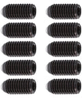 Heavy Duty Carbon Steel Hex Socket Spring Ball Plunger Screws For Clamps 10 Piece Pack, dark black, rugged build, secured in a row.