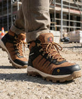 Six Inch Waterproof Steel Toe Work Boots For Men Leather Lace Up EH Rated Slip Resistant Outsole Built Tough For Job Sites
