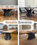Handcrafted Black Steel Table Base Featuring Branch Style Design For Dining Desks And Workspaces Rust Resistant Adjustable Mid Century Modern Furniture Supports Legit Heavy Duty Build in various settings.