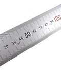 600 Mm Rigid Pro Grade Machinist Ruler with Zero Glare Satin Chrome Finish showing precision mm and 0.5 mm markings close-up
