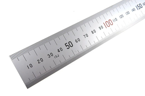 600 Mm Rigid Pro Grade Machinist Ruler with Zero Glare Satin Chrome Finish showing precision mm and 0.5 mm markings close-up