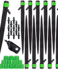 12 Pack Drip Irrigation Emitters For One Quarter Inch Tubing 360 Degree Adjustable Flow Includes Barbed Couplings And Extra Sprinkler Heads Easy Clip On Irrigation Kit For Garden Systems
