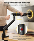 Slick Aluminum Monitor Arm Desk Mount For 17 To 40 Inch Screens Hella Stable Full Motion VESA Bracket detailed view of tension adjustment tool.