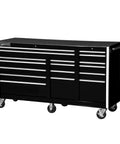 17 Drawer Commercial Roll Cabinet With Ball Bearing Slides Rock Solid Storage For Garage Workshop 75 Inch Black tool chest with wheels.