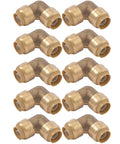 Push To Connect Brass Plumbing Elbow Fitting For Half Inch PEX Copper CPVC PERT HDPE Pack Of Ten Ninety Degree Bend
