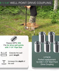 5-Pack 1 1/4 Inch Drive Female Couplings For Well Point Hand Pumps in a forest setting, showing use and details.