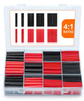 Adhesive Lined Heat Shrink Tubing Kit 190 Pieces 4 To 1 Shrink Ratio Black And Red Waterproof Oil Proof Pro Grade Industrial Use
