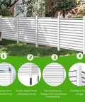 36 Inch Wide By 45 Inch High Outdoor Privacy Fence Panels For Air Conditioner Screens Vinyl White Plastic Picket Fence Enclosure, weatherproof.