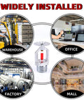 10 Piece Pendent Fire Sprinkler Heads With Slick Chrome Plating And Real Half Inch Npt Threads For Knockout 155 Degree Heat Response And Straight Up Fast Activation In Heavy Duty Builds installed in various settings.