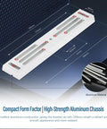 Beefy Deluxe Dovetail Mount Plate For Telescopes And Guidescope, Vixen Style Rail, 228mm Length, shown with dimensions