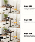 Electric Standing Desk Lifts Adjustable Height From 18.9 To 29.5 Inches With Lockable Wheels And Smooth Motor For Home Office Ergonomic Computer Desk Setup Easy One Touch Control with varying heights of 48cm, 55cm, and 75cm.