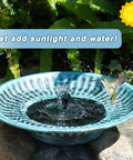 12.3 Inch Solar Fountain Bird Bath For Outdoors Metal Bird Bath Fountain For Garden And Patio Decor Blue No Wiring Needed Solar Powered Bubbling Water Feature For Birds