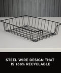 Wire Desk Tray Organizer For Letter And Legal Size Papers Black 5 Inch Buildable File Bin