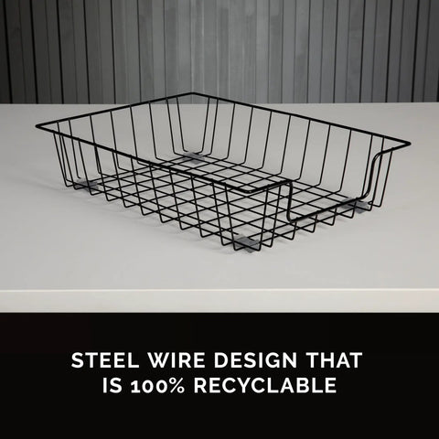 Wire Desk Tray Organizer For Letter And Legal Size Papers Black 5 Inch Buildable File Bin