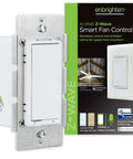 Package of Z Wave Plus In Wall Smart Fan Speed Controller With 3 Speed Settings High Medium Low In Wall Switch For Ceiling Fans