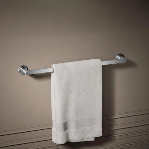 Composed 24 Inch Towel Bar In Polished Chrome Durable Corrosion Resistant Bathroom Hardware That Brings Clean Modern Style Easy