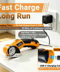 Heavy Duty Cordless Electric Scissors With Led Work Light And Safety Lock, Rechargeable 4V Box Cutter for charging on table