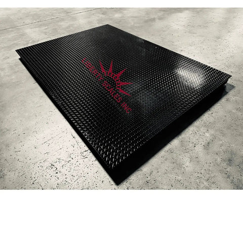 Heavy Duty Industrial Floor Scale 60X84 Steel Platform for Livestock and Freight Weighing 2500 Lbs on a textured surface.