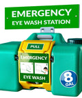 8 Gallon Portable Eye Wash Station With Wall Mount OSHA Compliant Emergency Eyewash System With Mirror And Dual Spray Nozzles