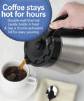 Programmable Coffee Maker With 10 Cup Thermal Carafe, 3 Brew Options, Auto Shutoff And Pause Pour, Stainless Steel Design.
