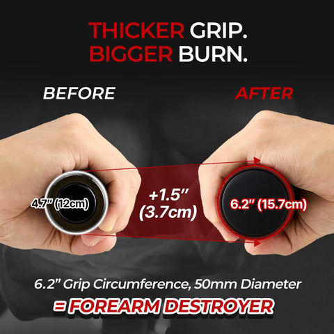 Comparison of 4.7 inch vs 6.2 inch grip size of Hanging Wrist Roller Pro Forearm Trainer And Grip Strengthener