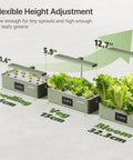 Hydroponics Growing System Kit With 24W Dimmable Grow Light For Indoor Herb Garden 12 Pods Timer height adjustment detail