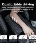 Top Shelf Leather Car Center Console Cover And Armrest Cushion Universal Waterproof Non Slip Pad For Sedans SuVs Trucks Black in car seat.