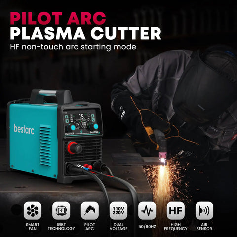 Dual Voltage Pilot Arc Plasma Cutter For Home Workshop Garage Ready 110 And 220 Volt Inverter IGBT Technology With LED Display