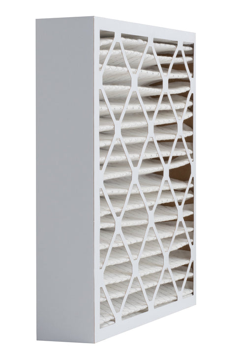 Side view of Pleated HVAC Filter 24x24x4 MERV 13 Six Pack For Furnace And Air Conditioner Removes Bacteria Dust Pollen Pet Dander Mold.