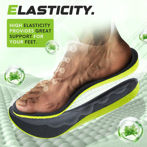 Foot on Two Pairs All Day Comfy Insoles For Men And Women With Memory Foam Inserts For Odor Prevention And Superior Shock Absorption