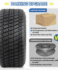 Comparison of tubeless lawn mower tire packing methods; carton vs compression