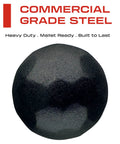 Fifty Pack Rugged Iron Clavos Decorative Nails One Inch Round Head Antique Furniture Tacks on a textured black surface.