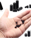 720 Piece Hex Socket Drive Cup Point Set Screws Kit Pro Grade M2 Through M6 In 12 Sizes Carbon Steel Black Grub Screws