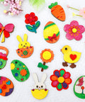 Kids Easter Craft Kit With 36 Wooden Magnets And 12 Colored Pens Totally Fun DIY Painting Set For Boys And Girls Ages 4 To 12 Includes Egg Bunny Chick Carrot Designs Perfect Party Favors Gifts And Keepsakes